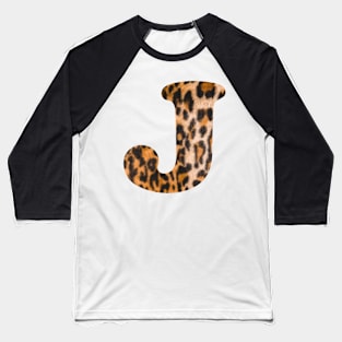 Letter J leopard print Baseball T-Shirt